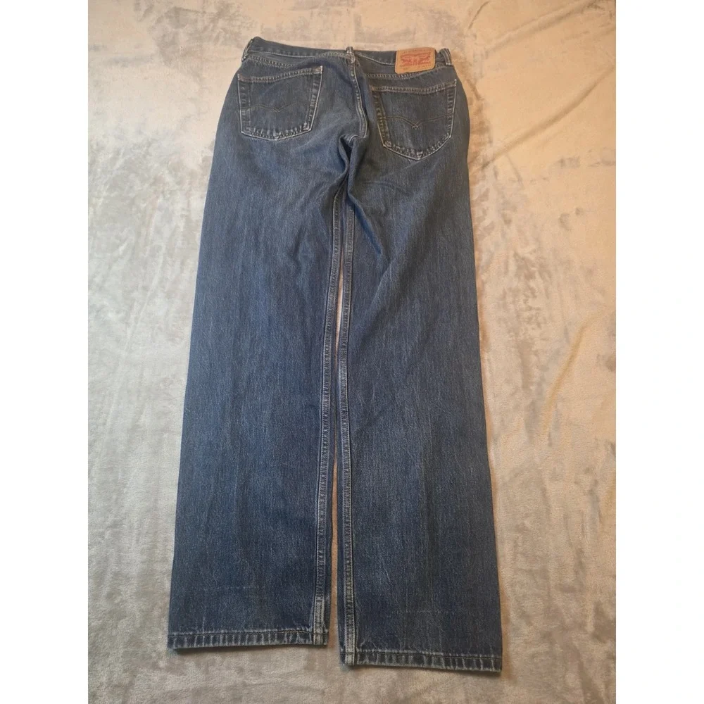 Levi's 505 Loose Straight Jeans Men's 34x34 Blue Medium Wash Denim Pants Fade